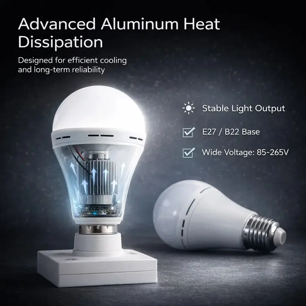 Dissipateur aluminium, culot E27/B22, 85-265 V