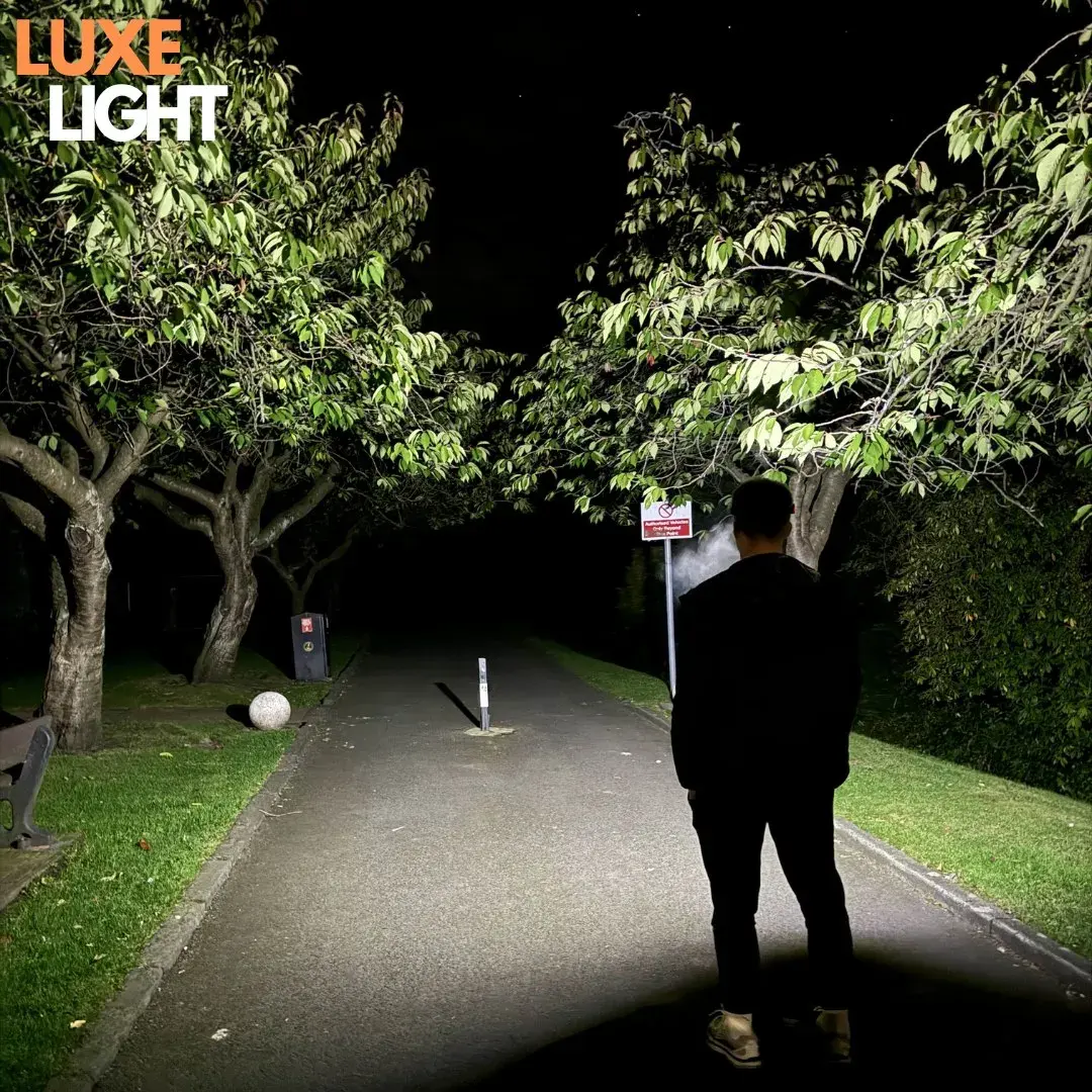 Chemin éclairé de nuit