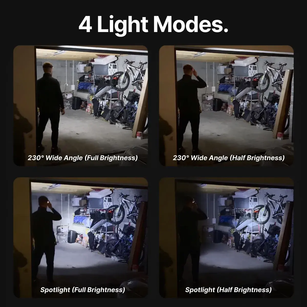 Les 4 modes d'éclairage de la lampe
