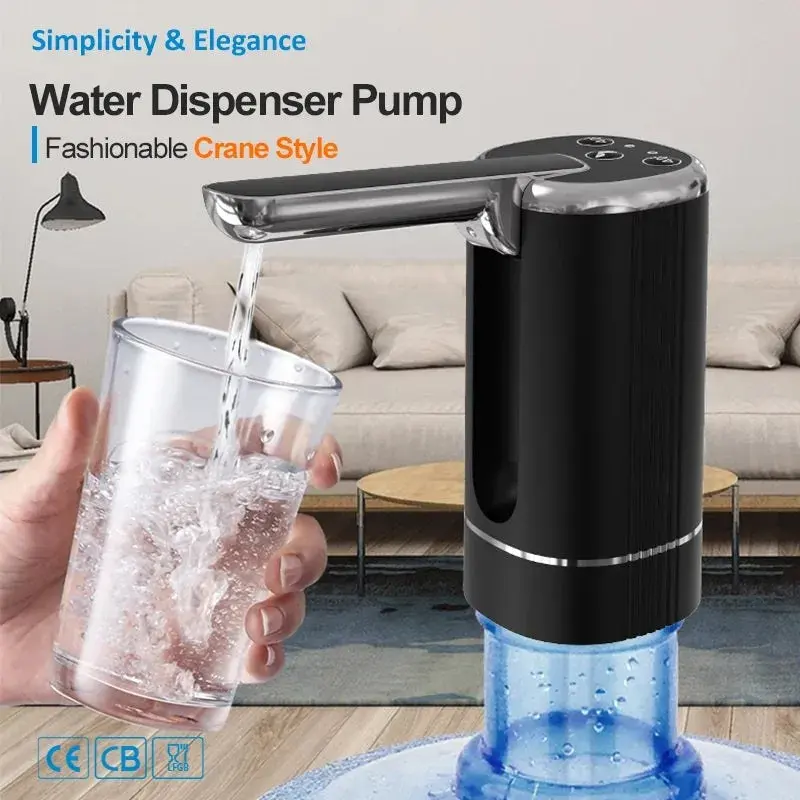 AquaPliable : Pompe électrique pour bonbonne, rechargeable Type-C